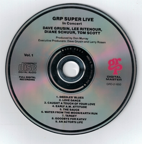 Dave Grusin / Lee Ritenour / Chick Corea / Diane Schuur / Tom Scott - GRP Super Live In Concert (2xCD, Album) (Near Mint (NM or M-)) - Image 3