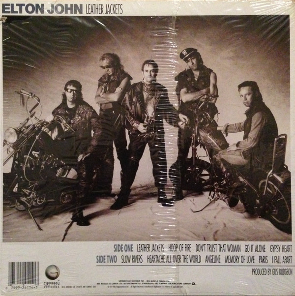 Elton John - Leather Jackets (LP, Album) (Mint (M)) - Image 2