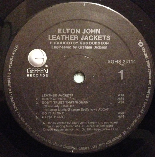 Elton John - Leather Jackets (LP, Album) (Mint (M)) - Image 3