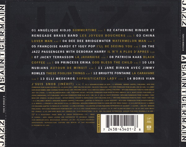 Various - Jazz À Saint-Germain (CD, Comp) (Near Mint (NM or M-)) - Image 2