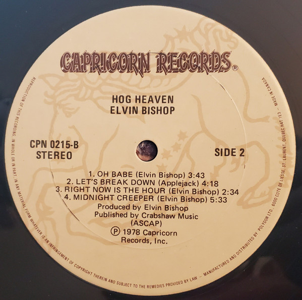 Elvin Bishop - Hog Heaven (LP, Album) (Mint (M)) - Image 4