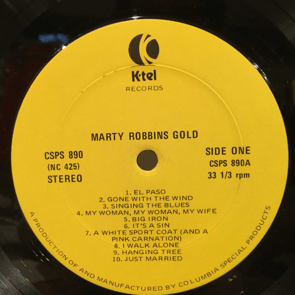 Marty Robbins - Gold (20 Original Hits) (LP, Comp) (Mint (M)) - Image 3