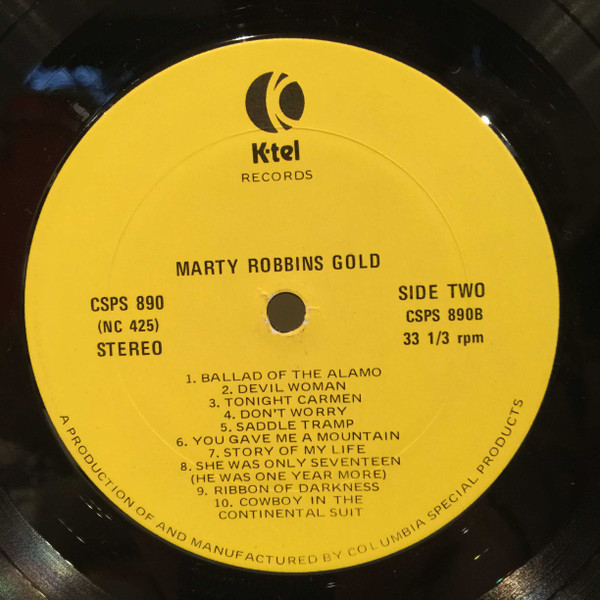 Marty Robbins - Gold (20 Original Hits) (LP, Comp) (Mint (M)) - Image 4