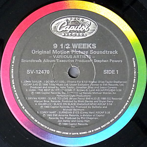 Various - 9½ Weeks - Original Motion Picture Soundtrack (LP, Album) (Mint (M)) - Image 3