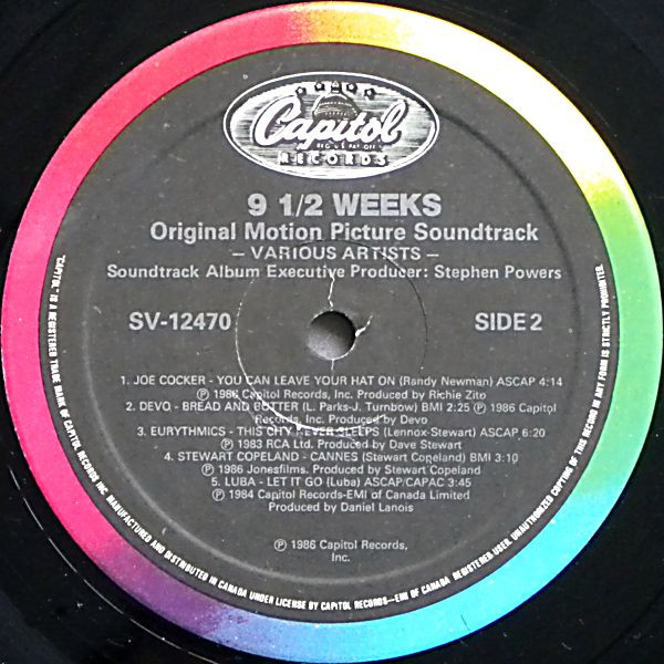 Various - 9½ Weeks - Original Motion Picture Soundtrack (LP, Album) (Mint (M)) - Image 4