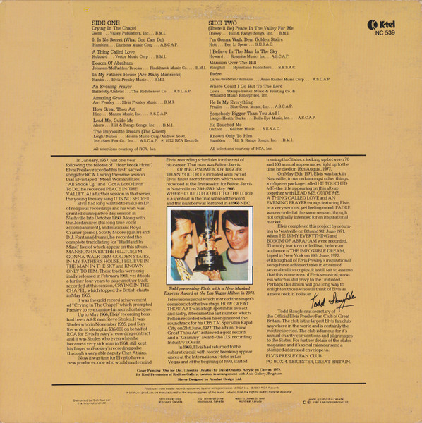 Elvis Presley - Inspirations (LP, Comp) (Mint (M)) - Image 2
