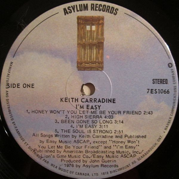 Keith Carradine - I'm Easy (LP, Album) (Mint (M)) - Image 3