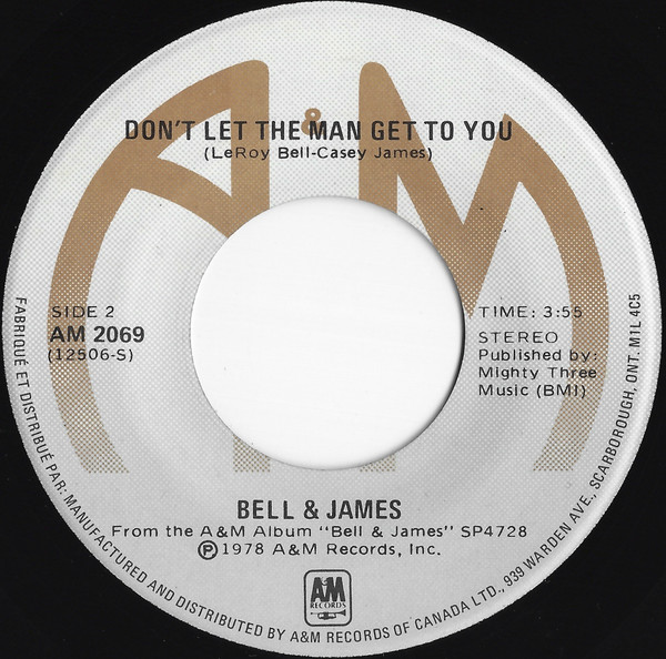 Bell & James - Livin' It Up (Friday Night) (7", Single) (Near Mint (NM or M-)) - Image 2