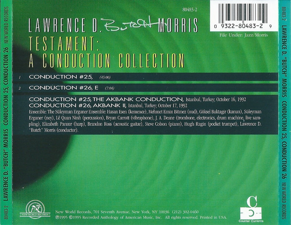 Butch Morris - Testament: A Conduction Collection - Conduction 25, Akbank / Conduction 26, Akbank II (CD, Album) (Near Mint (NM or M-)) - Image 2