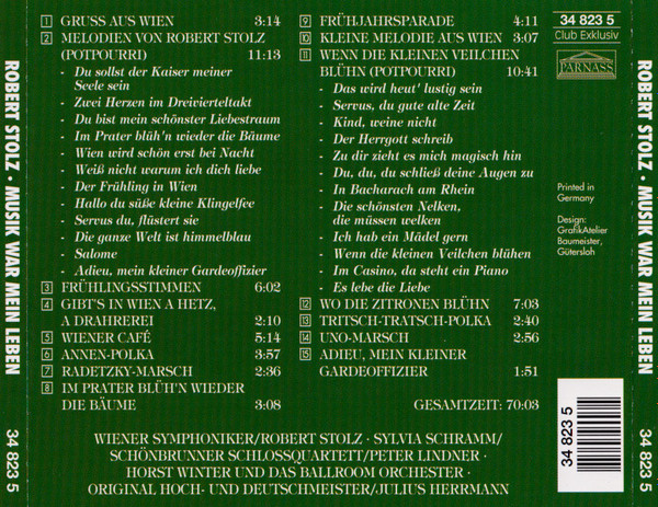 Robert Stolz - Musik War Mein Leben (CD, Comp, Club) (Near Mint (NM or M-)) - Image 2