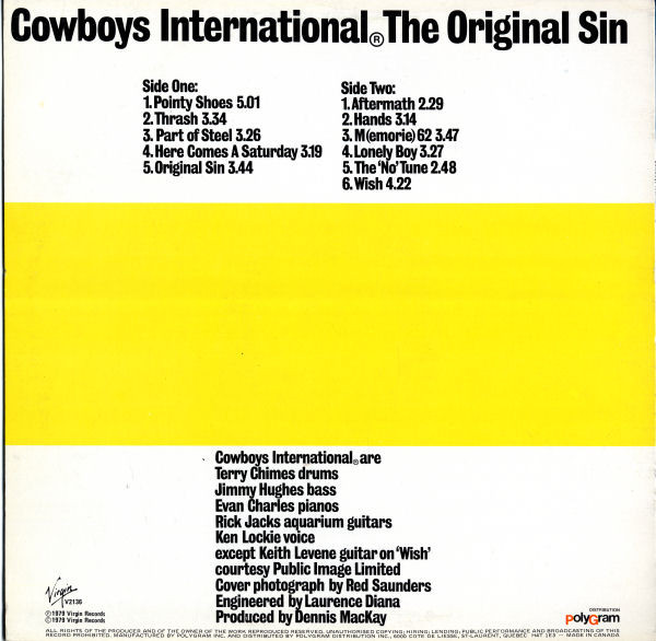 Cowboys International - The Original Sin (LP) (Mint (M)) - Image 2