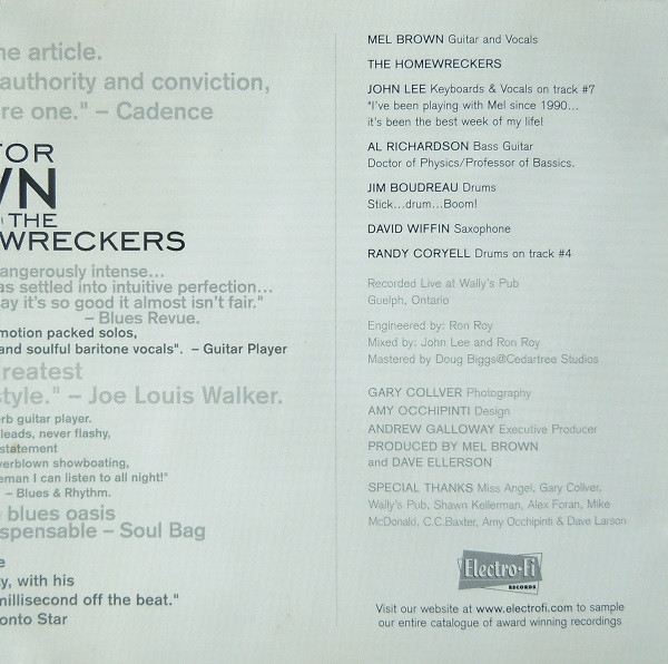Mel Brown And The Homewreckers - Homewreckin' Done Live (CD, Album) (Near Mint (NM or M-)) - Image 4