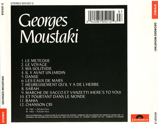 Georges Moustaki - Georges Moustaki (CD, Comp) (Mint (M)) - Image 2