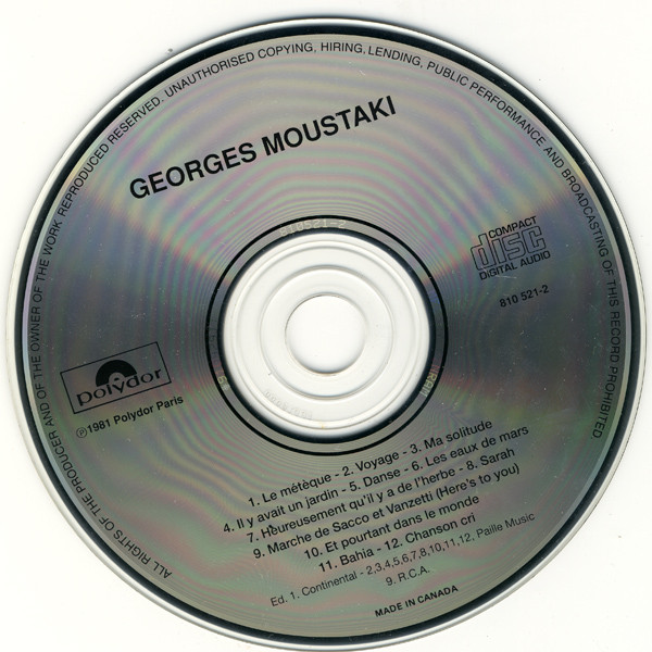 Georges Moustaki - Georges Moustaki (CD, Comp) (Mint (M)) - Image 3