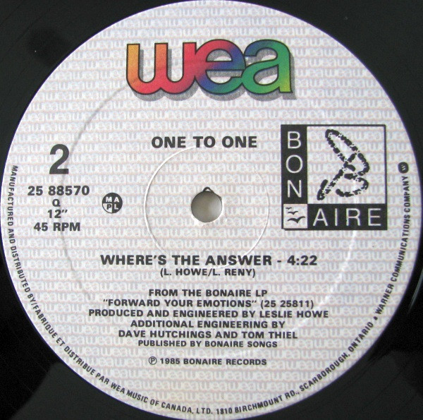 One To One - There Was A Time (12", Maxi) (Mint (M)) - Image 4