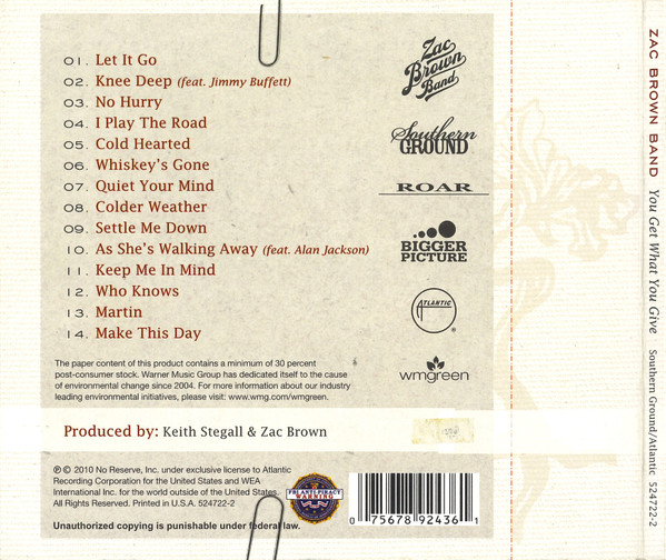 Zac Brown Band - You Get What You Give (CD, Album, Car) (Near Mint (NM or M-)) - Image 2