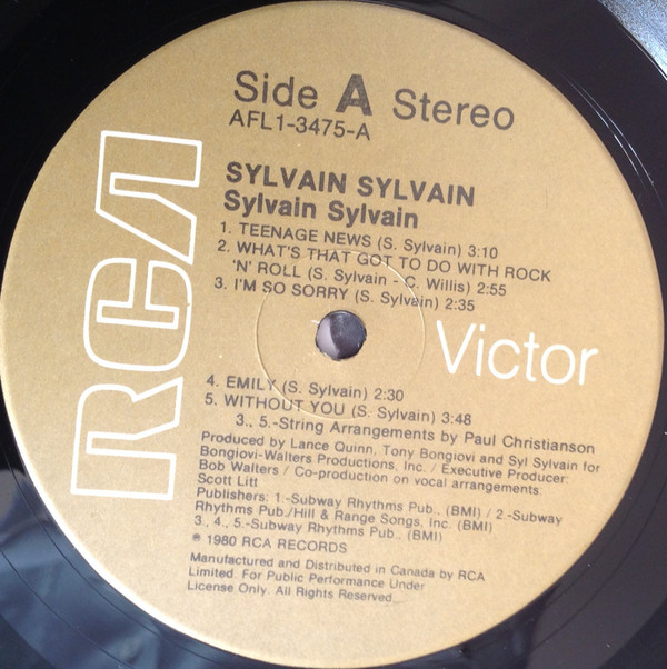 Sylvain Sylvain - Sylvain Sylvain (LP, Album) (Mint (M)) - Image 3