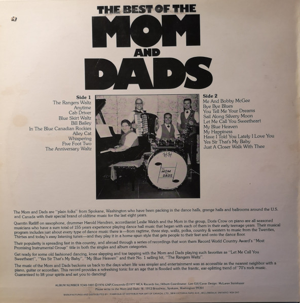 The Mom And Dads - The Best Of The Mom And Dads (LP, Album, Comp) (Mint (M)) - Image 2