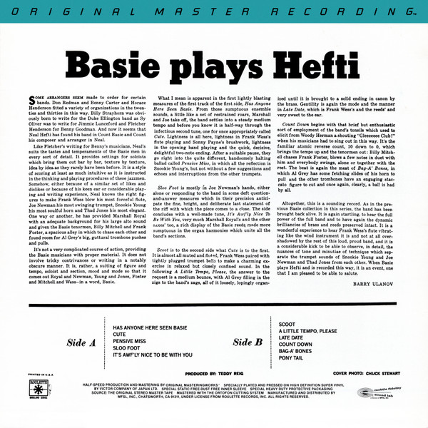 Count Basie - Basie Plays Hefti (LP, Album, RM) (Near Mint (NM or M-)) - Image 2