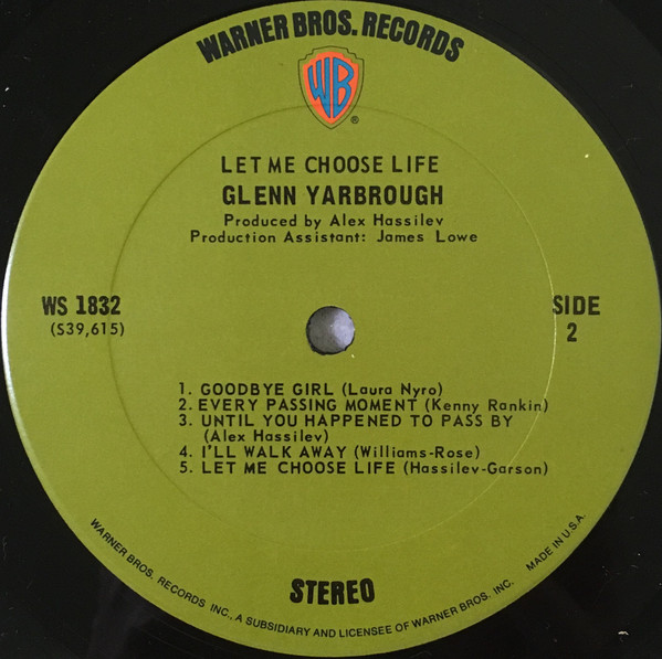 Glenn Yarbrough - Let Me Choose Life (LP, Album) (Mint (M)) - Image 4