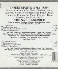 Alternative view of Louis Spohr, The Nash Ensemble - Septet In A Minor For Flute, Clarinet, Horn, Bassoon, Violin, Violoncello And Piano Op. 147 • Quintet In C Minor For Flute, Clarinet, Horn, Bassoon And Piano Op. 52 (CD, Album) (Near Mint (NM or M-))