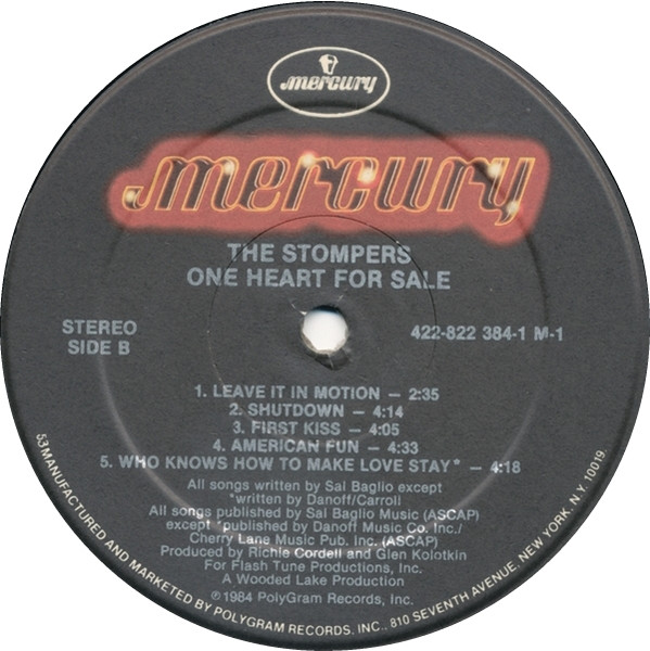 The Stompers (3) - One Heart For Sale (LP, Album) (Mint (M)) - Image 4