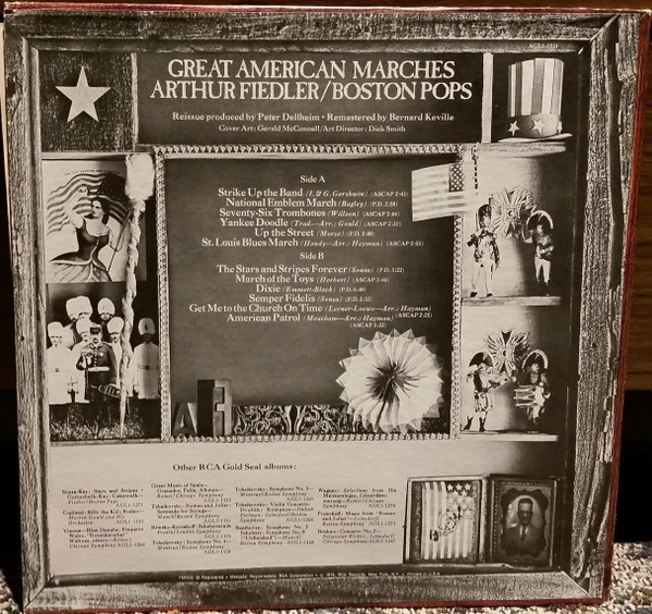 Arthur Fiedler / Boston Pops Orchestra - Great American Marches (LP, Comp, RE, RM) (Mint (M)) - Image 2