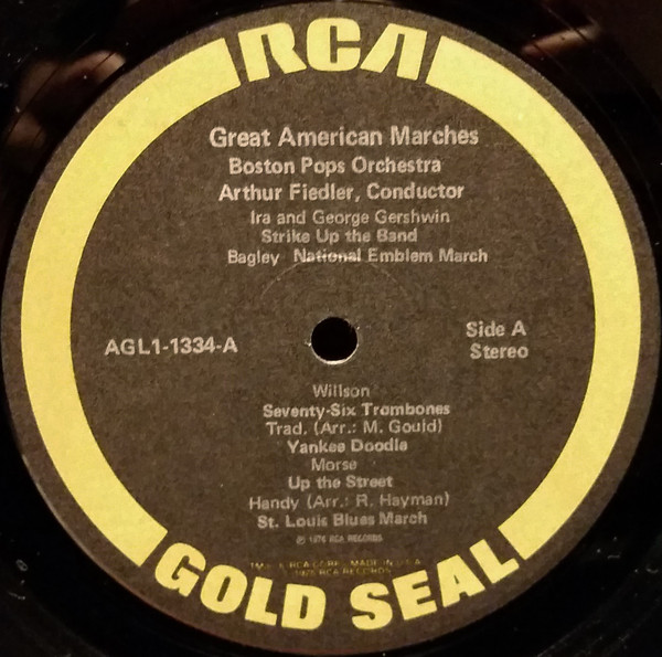 Arthur Fiedler / Boston Pops Orchestra - Great American Marches (LP, Comp, RE, RM) (Mint (M)) - Image 3