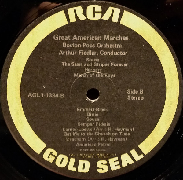 Arthur Fiedler / Boston Pops Orchestra - Great American Marches (LP, Comp, RE, RM) (Mint (M)) - Image 4