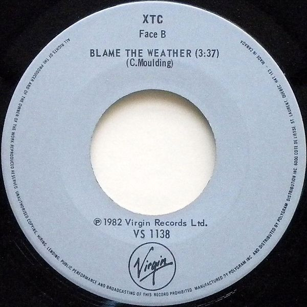 XTC - Senses Working Overtime (7", Single) (Near Mint (NM or M-)) - Image 2