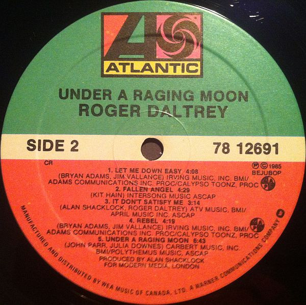 Roger Daltrey - Under A Raging Moon (LP, Album) (Mint (M)) - Image 4