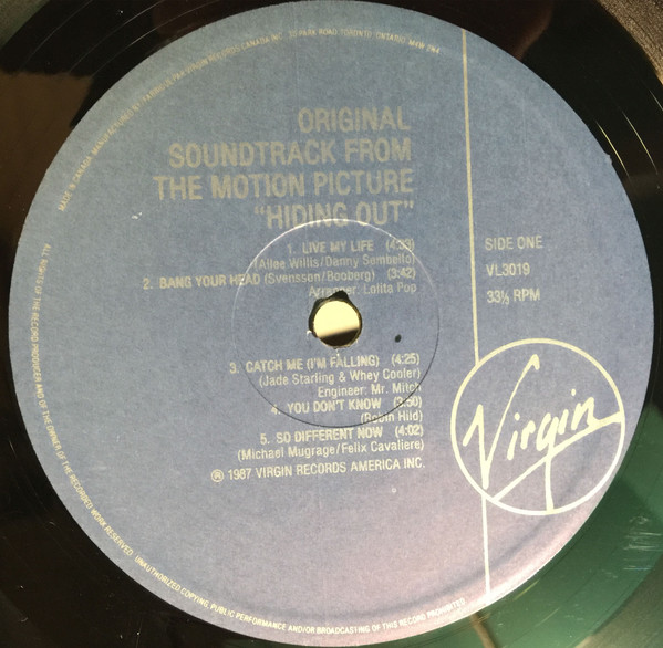 Various - Hiding Out - Original Motion Picture Soundtrack (LP, Comp) (Mint (M)) - Image 3