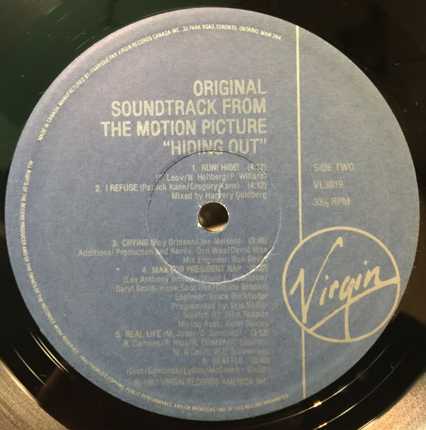 Various - Hiding Out - Original Motion Picture Soundtrack (LP, Comp) (Mint (M)) - Image 4