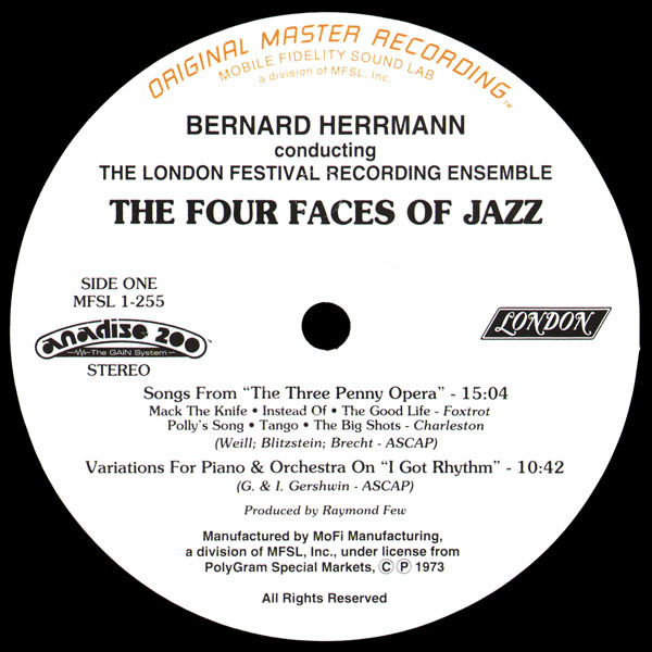 Bernard Herrmann Conducting The London Festival Recording Ensemble - The Four Faces Of Jazz (LP, Album, Ltd, Num, RE, RM, Gat) (Near Mint (NM or M-)) - Image 3