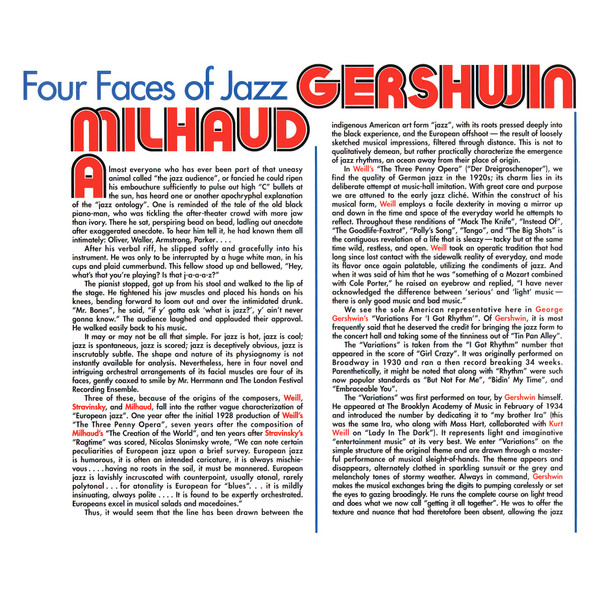 Bernard Herrmann Conducting The London Festival Recording Ensemble - The Four Faces Of Jazz (LP, Album, Ltd, Num, RE, RM, Gat) (Near Mint (NM or M-)) - Image 5