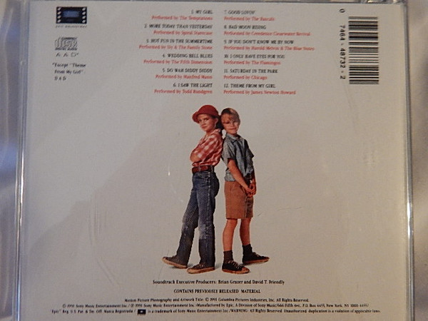 Various - My Girl (Original Motion Picture Soundtrack) (CD, Comp, RE) (Near Mint (NM or M-)) - Image 3