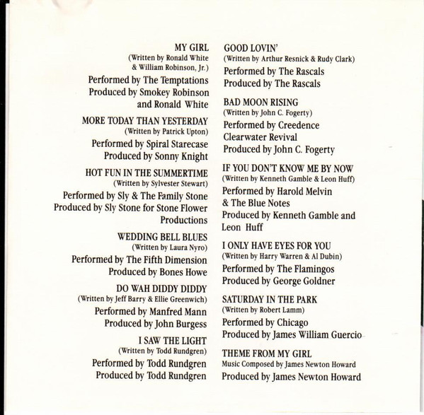 Various - My Girl (Original Motion Picture Soundtrack) (CD, Comp, RE) (Near Mint (NM or M-)) - Image 5