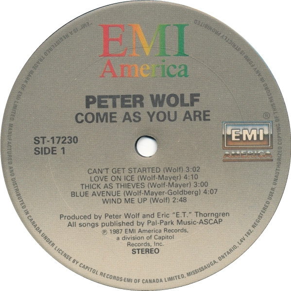 Peter Wolf - Come As You Are (LP, Album) (Mint (M)) - Image 3