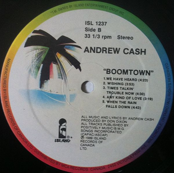 Andrew Cash - Boomtown (LP, Album) (Mint (M)) - Image 4