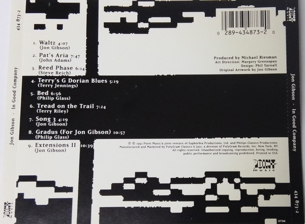 Jon Gibson (2) - In Good Company (CD, Album) (Near Mint (NM or M-)) - Image 4