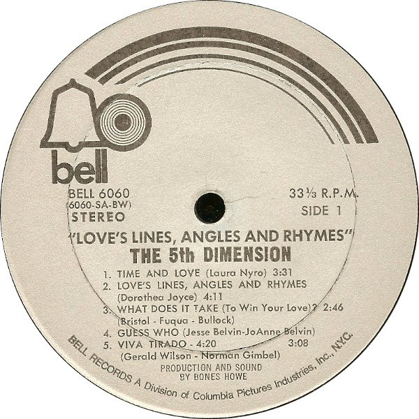 The Fifth Dimension - Love's Lines, Angles And Rhymes (LP, Album, BW) (Mint (M)) - Image 3