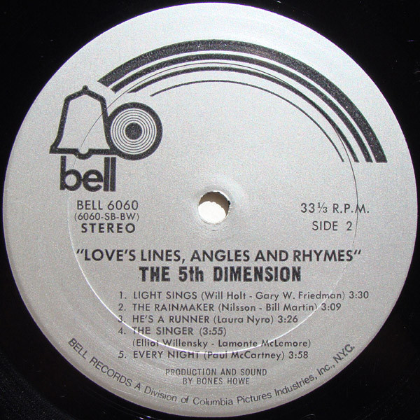 The Fifth Dimension - Love's Lines, Angles And Rhymes (LP, Album, BW) (Mint (M)) - Image 4