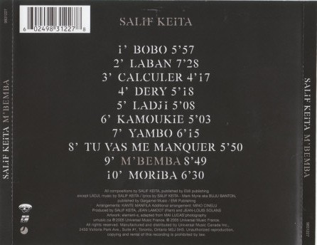 Salif Keita - M'Bemba (CD, Album) (Near Mint (NM or M-)) - Image 3