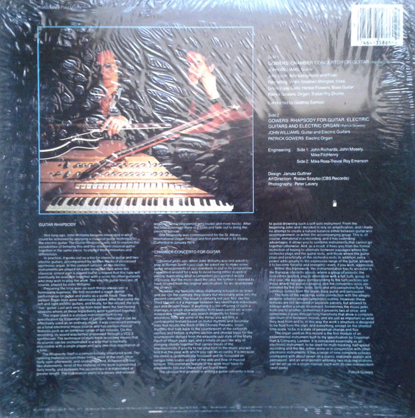 John Williams (7), Patrick Gowers - John Williams Plays Patrick Gowers Rhapsody & Chamber Concerto (LP, Album) (Mint (M)) - Image 2
