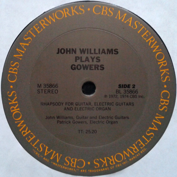 John Williams (7), Patrick Gowers - John Williams Plays Patrick Gowers Rhapsody & Chamber Concerto (LP, Album) (Mint (M)) - Image 4