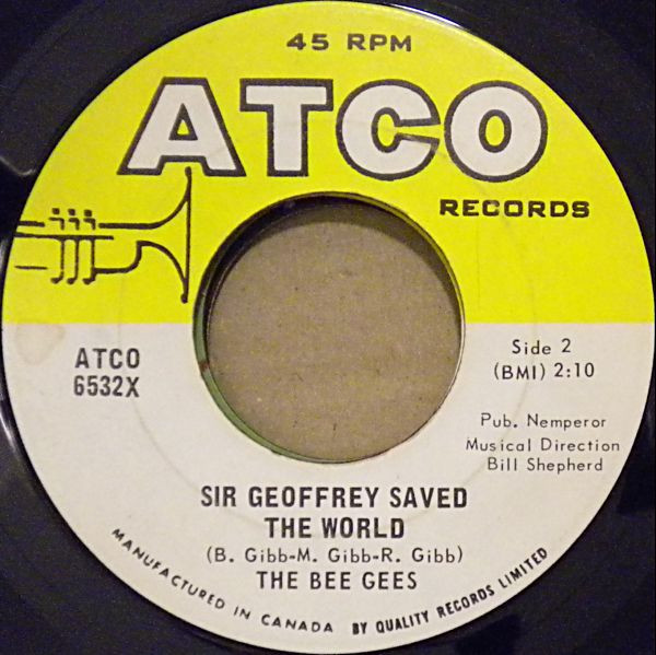 Bee Gees - (The Lights Went Out In) Massachusetts (7", Single) (Near Mint (NM or M-)) - Image 2