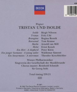 Alternative view of Richard Wagner - Birgit Nilsson · Fritz Uhl · Regina Resnik · Tom Krause · Arnold Van Mill · Wiener Philharmoniker · Georg Solti - Tristan Und Isolde (4xCD, Album, RE, RM + Box, Sli) (Near Mint (NM or M-))