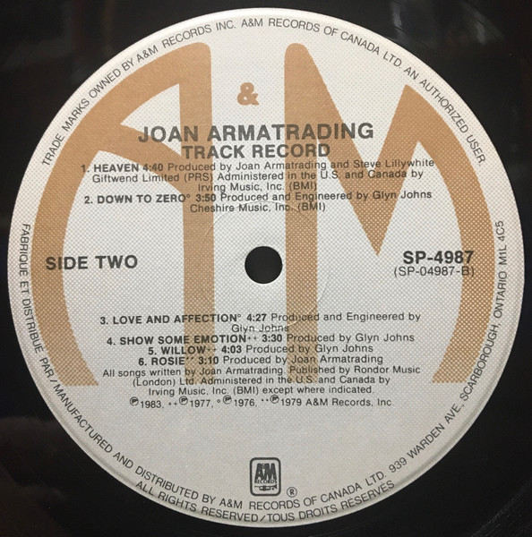 Joan Armatrading - Track Record (LP, Comp) (Mint (M)) - Image 4