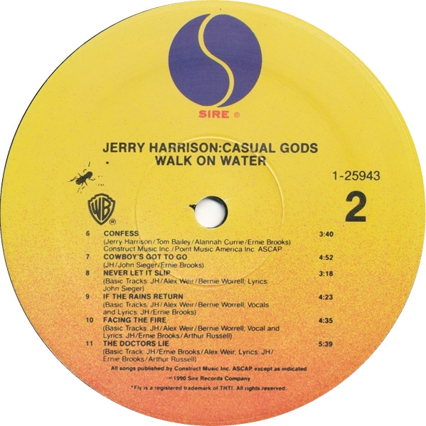 Jerry Harrison: Casual Gods - Walk On Water (LP, Album) (Mint (M)) - Image 4