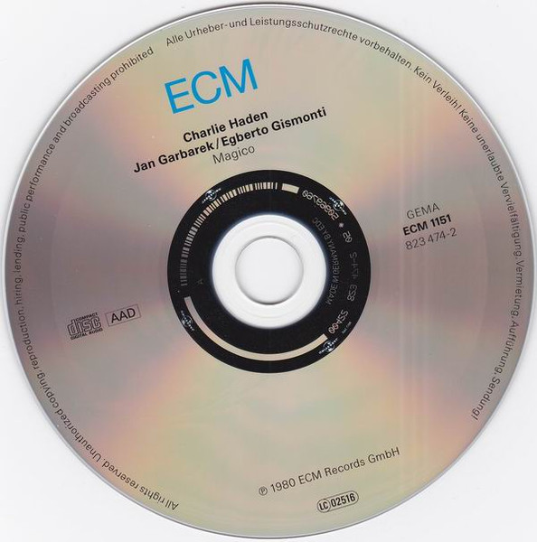 Charlie Haden / Jan Garbarek / Egberto Gismonti - Magico (CD, Album, RE, RP) (Near Mint (NM or M-)) - Image 3
